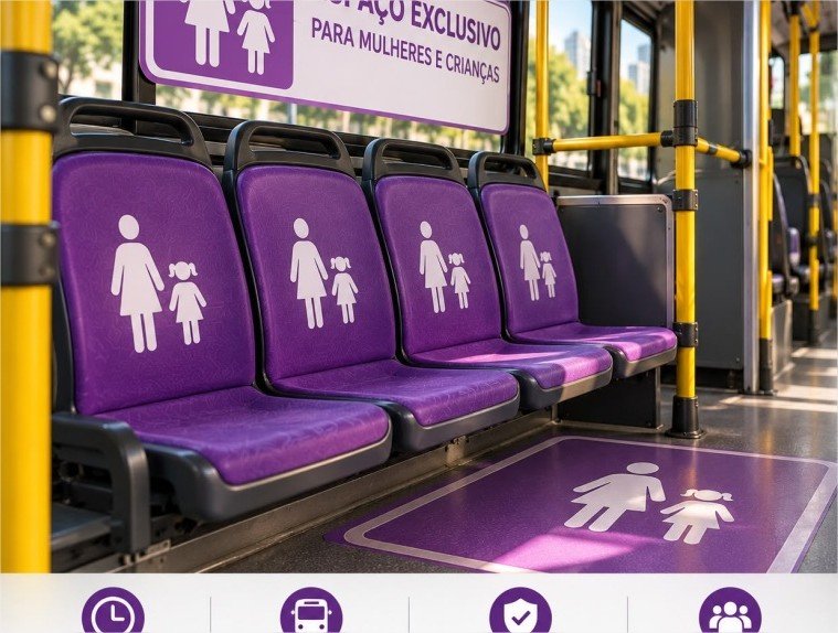 Paula Calil propõe espaço lilás exclusivo para mulheres e crianças nos ônibus coletivos de Cuiabá