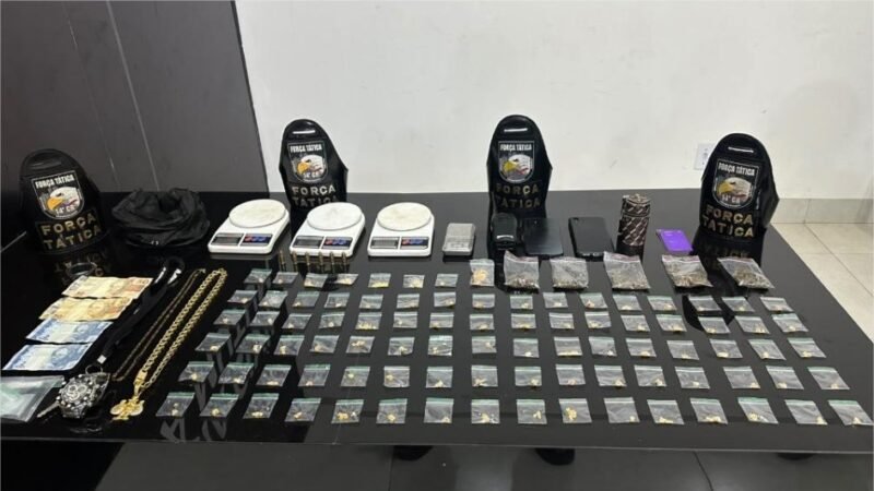 Força Tática prende casal suspeito de tráfico e apreende 93 porções de drogas em Nova Mutum