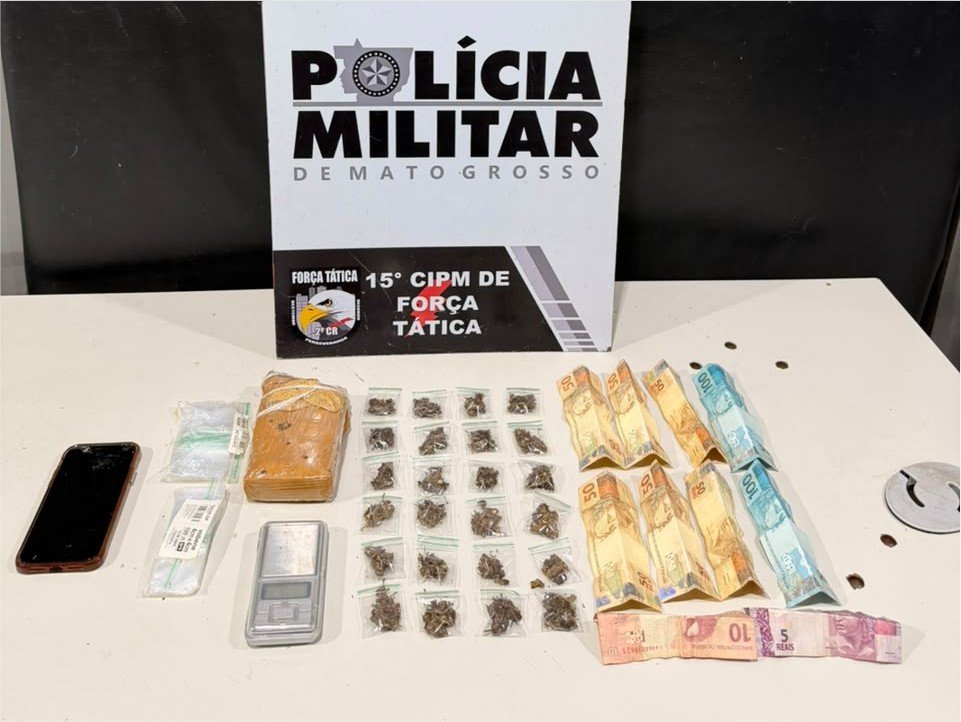 Força Tática apreende adolescente com tablete e porções de maconha em Várzea Grande