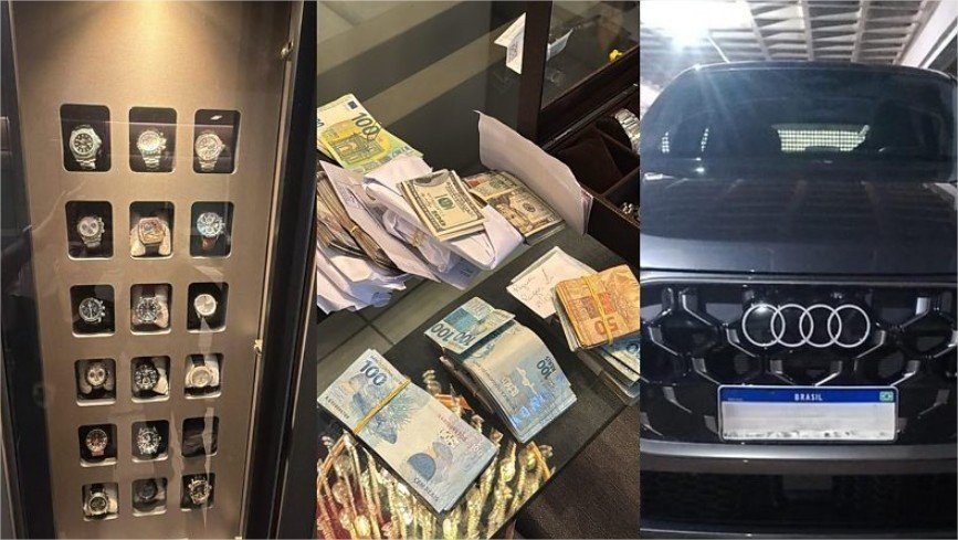 PF encontra euros, dólares, relógios e carros de luxo em operação que prendeu Sérgio Ricardo