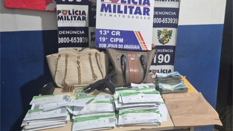 Polícia Militar prende casal com pistola roubada e R$ 283,7 mil em dinheiro