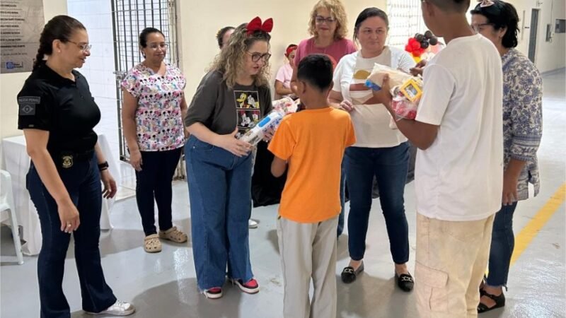 Sejus promove ação de acolhimento a filhos e netos de mulheres custodiadas na Penitenciária Feminina
