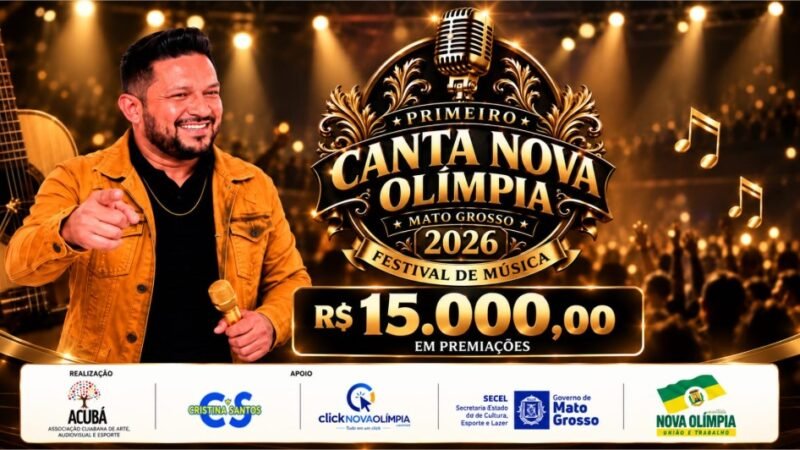 Com R$ 15 mil em premiações, 1º Canta Nova Olímpia acontece neste fim de semana e promete valorizar talentos musicais de Mato Grosso
