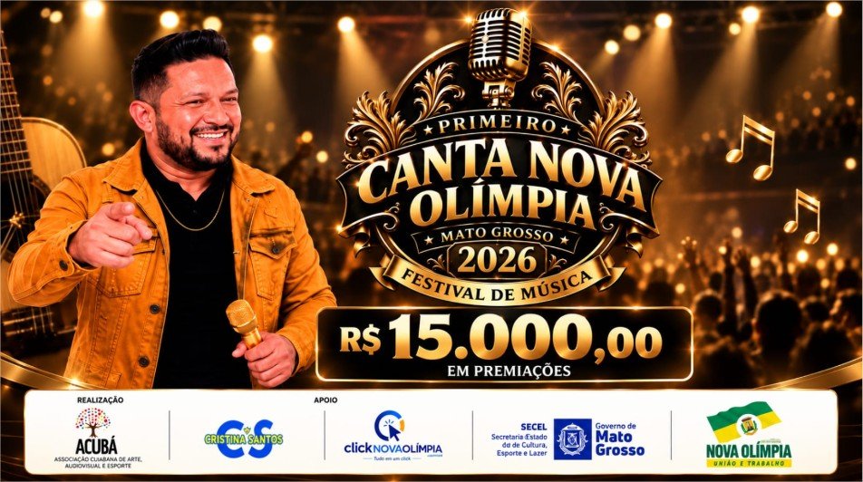 Com R$ 15 mil em premiações, 1º Canta Nova Olímpia acontece neste fim de semana e promete valorizar talentos musicais de Mato Grosso