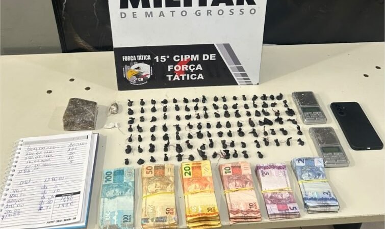 Força Tática apreende mais de cem porções de drogas e prende homem por tráfico de drogas