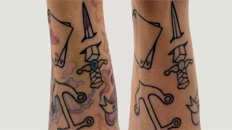 Nova tinta de tatuagem liga e desliga suas cores de acordo com a luz